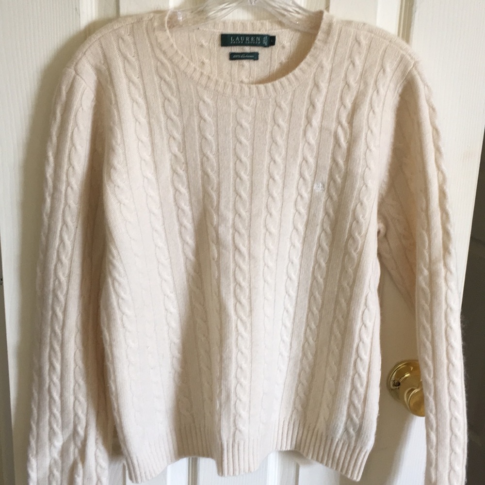 Ralph Lauren Beige 100% Cashmere Sweater